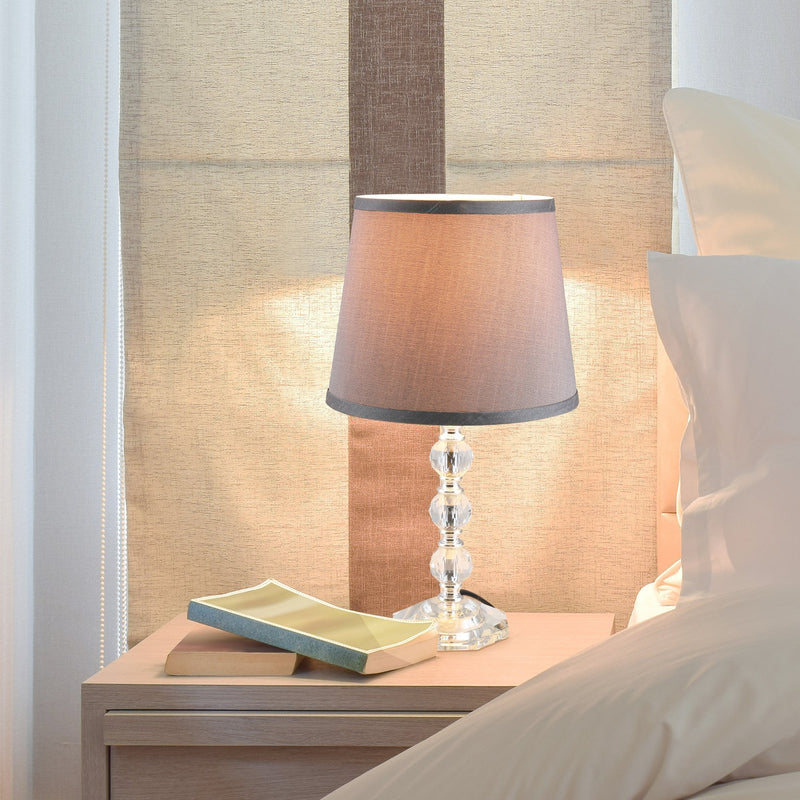HOMCOM Crystal Glass Bedside Table Lamp 40cmH Grey