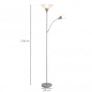 Steel Duo-Head Floor Lamp Silver