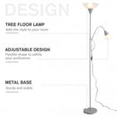 Steel Duo-Head Floor Lamp Silver