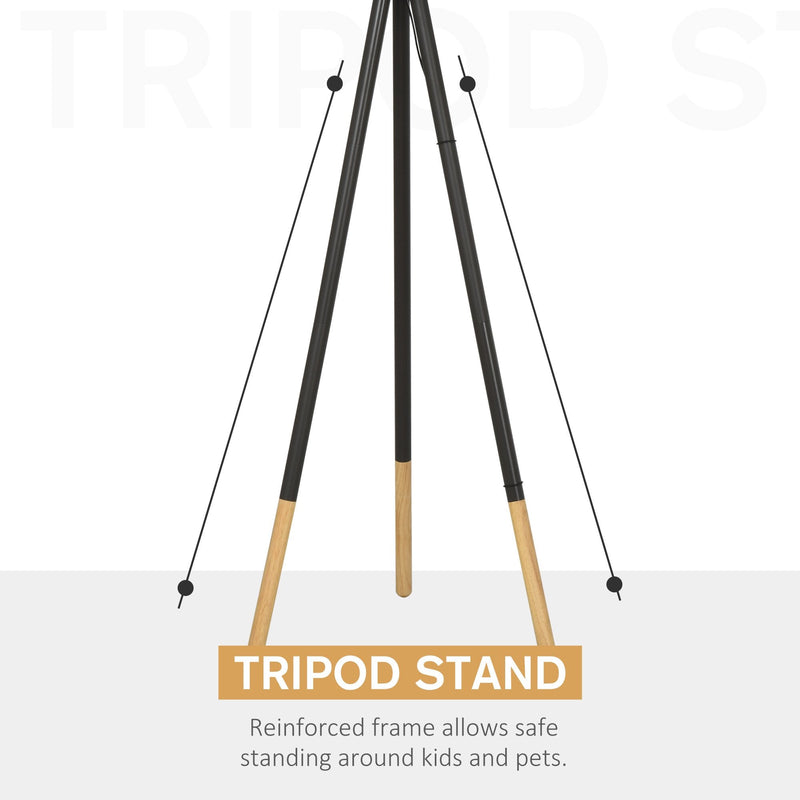 HOMCOM Steel Detachable Tripod Floor Lamp - Grey