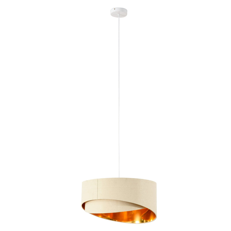 HOMCOM Modern Pendant Light with Adjustable Hanging Chain and Two Bevel Nested Lampshade