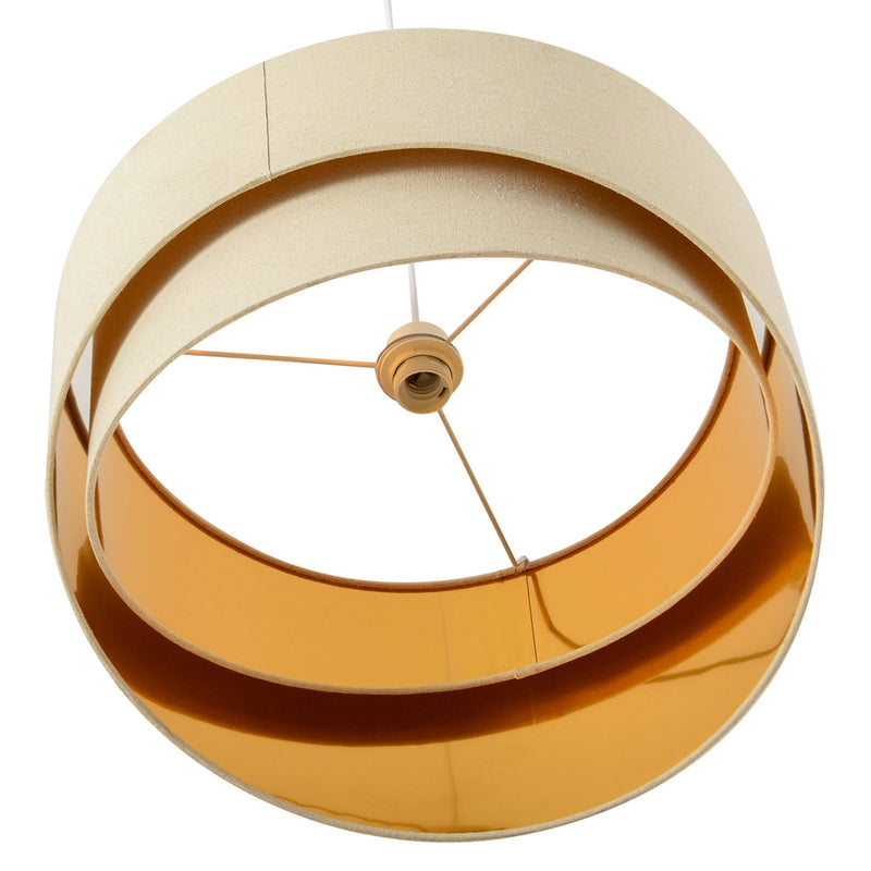 HOMCOM Modern Pendant Light with Adjustable Hanging Chain and Two Bevel Nested Lampshade