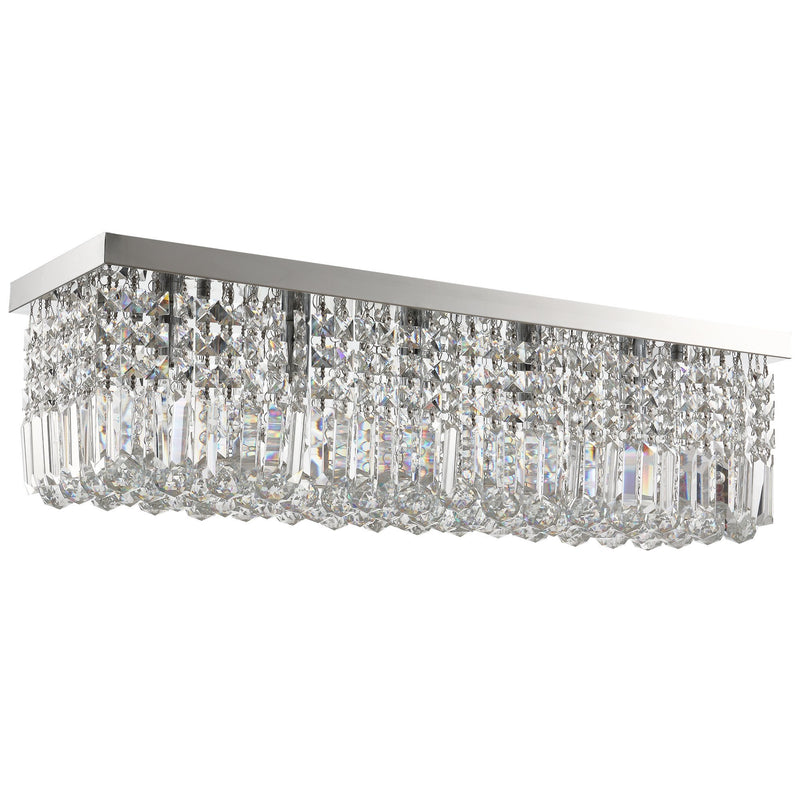 HOMCOM Modern Crystal Ceiling Light Square Chandelier for Home Office Hotel Silver