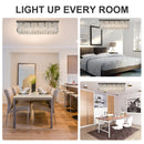 HOMCOM Modern Crystal Ceiling Light Square Chandelier for Home Office Hotel Silver