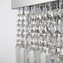 HOMCOM Modern Crystal Ceiling Light Square Chandelier for Home Office Hotel Silver