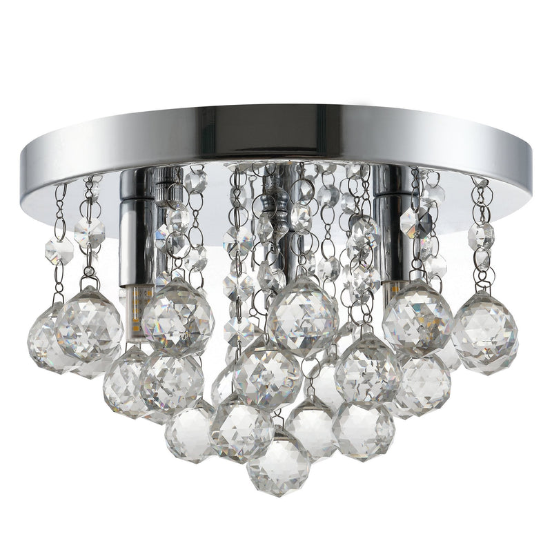 HOMCOM Mini Style Modern Crystal Ceiling Lamp Crystal Chandelier for Bedroom, Hallway, Kitchen, G9 Lamp Holder, Silver Study Foyer