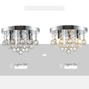 HOMCOM Mini Style Modern Crystal Ceiling Lamp Crystal Chandelier for Bedroom, Hallway, Kitchen, G9 Lamp Holder, Silver Study Foyer