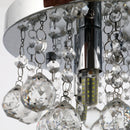 HOMCOM Mini Style Modern Crystal Ceiling Lamp Crystal Chandelier for Bedroom, Hallway, Kitchen, G9 Lamp Holder, Silver Study Foyer