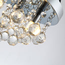 HOMCOM Mini Style Modern Crystal Ceiling Lamp Crystal Chandelier for Bedroom, Hallway, Kitchen, G9 Lamp Holder, Silver Study Foyer