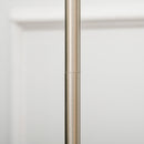 HOMCOM Modern Steel Floor Lamp with Pleated Fabric Lampshade Floor Switch, Home Style Standing Light for Living Room, Bedroom, Office, White and Silver Office