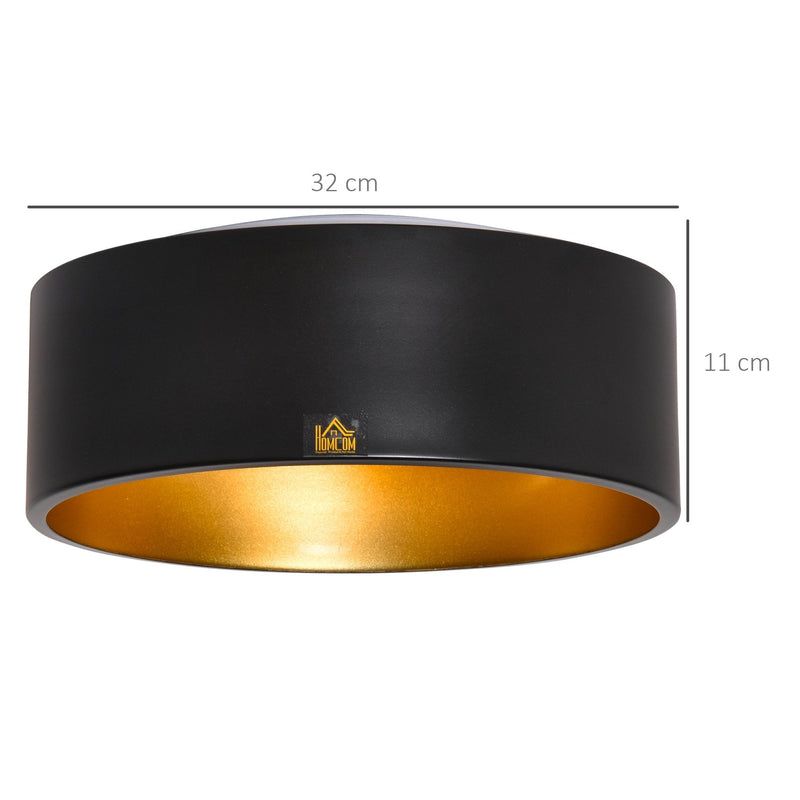 HOMCOM LED Ceiling Light Modern Ceiling Lamp 22W 1500 Lumen Cold White Light Mount Ceiling Lamp for Living Room Bedroom Kitchen Hallway Home Office