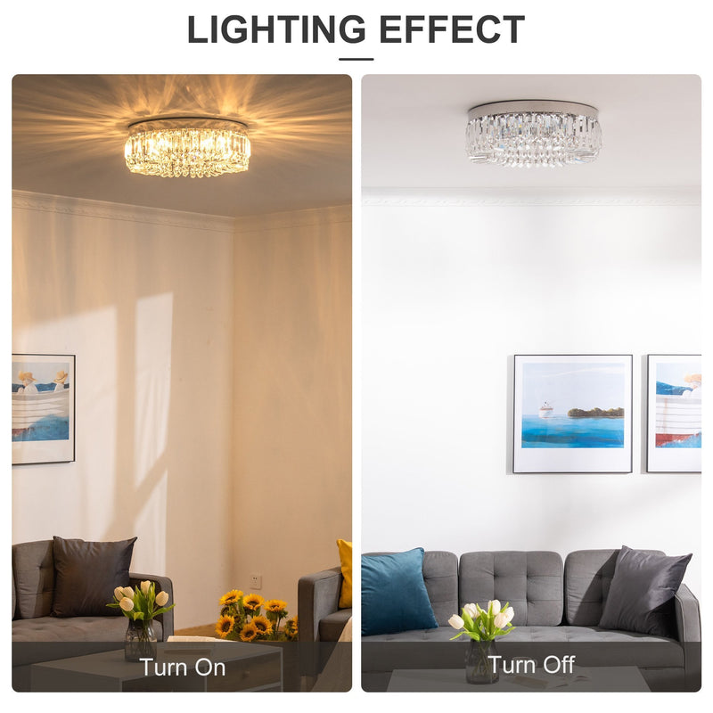 EFPERFECT 24 Inch Empire 5 Light Gold Crystal Round Chandelier Flush Mount in the Ceiling Light Mounts department at EFPERFECT 24 Inch Empire 5 Light Gold Crystal Round Chandelier Flush Mount in the Ceiling Light Mounts department at