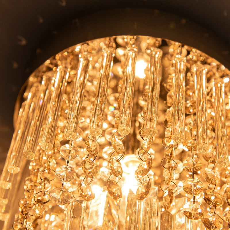 Modern Crystal Chandelier HOMCOM Raindrop Ceiling Light