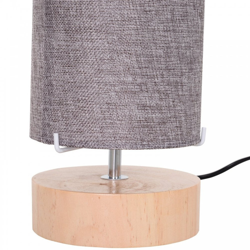 HOMCOM 120H cm Wooden Base Floor Lamp W/Linen Fabric-Grey