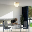 HOMCOM Round Crystal Lamp Chandelier Ceiling Mount Fixture For Living Room Dining Room Hallway Modern (7 Light)