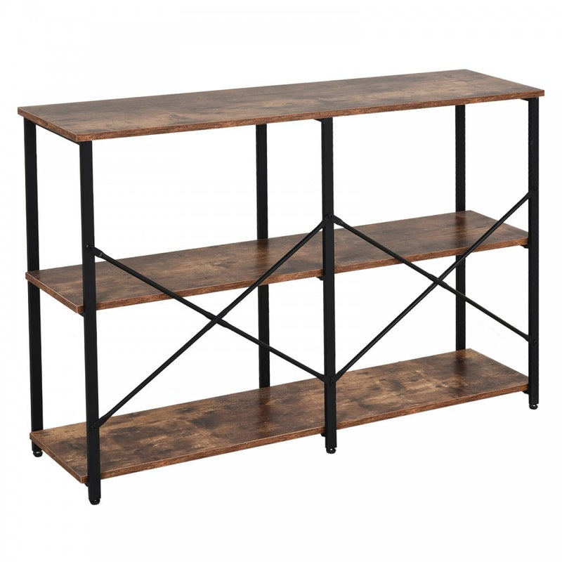 Particle Board 3-Tier Shelving Unit Brown