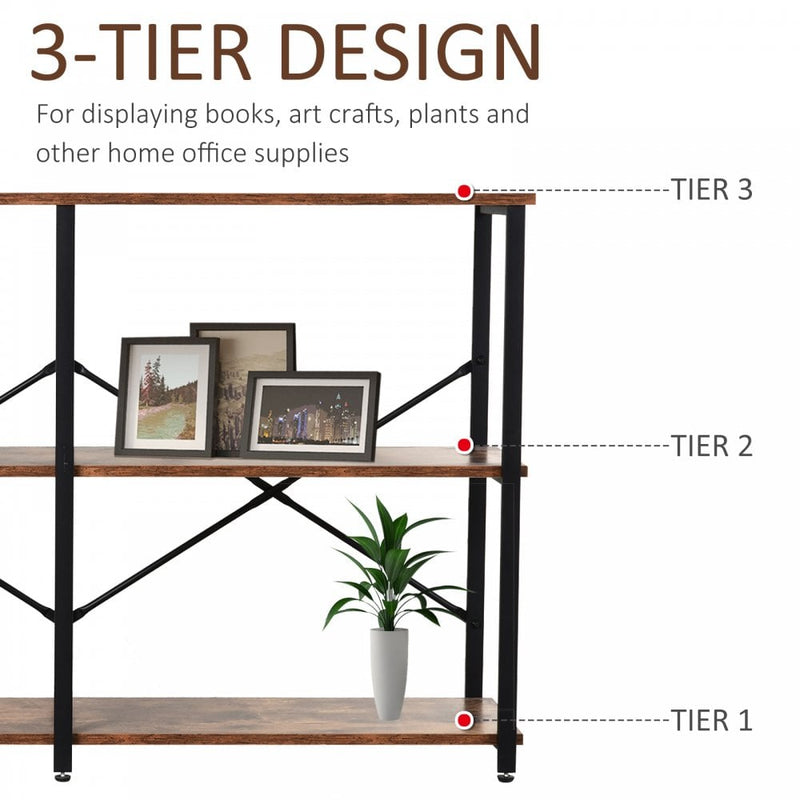 Particle Board 3-Tier Shelving Unit Brown