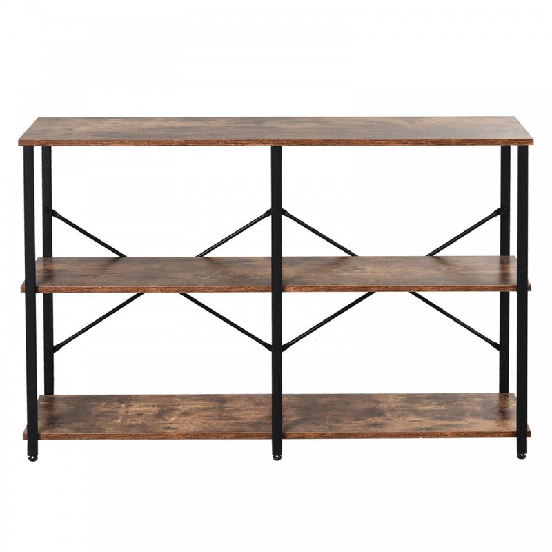 Particle Board 3-Tier Shelving Unit Brown