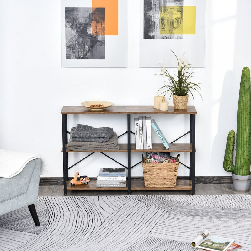 Particle Board 3-Tier Shelving Unit Brown