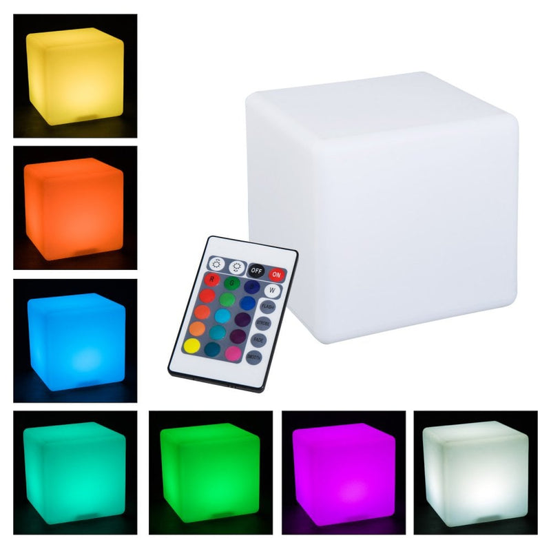 HOMCOM LED Cube Light  IP54 Waterproof, With Remote Control,16 RGB Color Changing and 4 Lighting Effects meet your need, outdoor Cordless