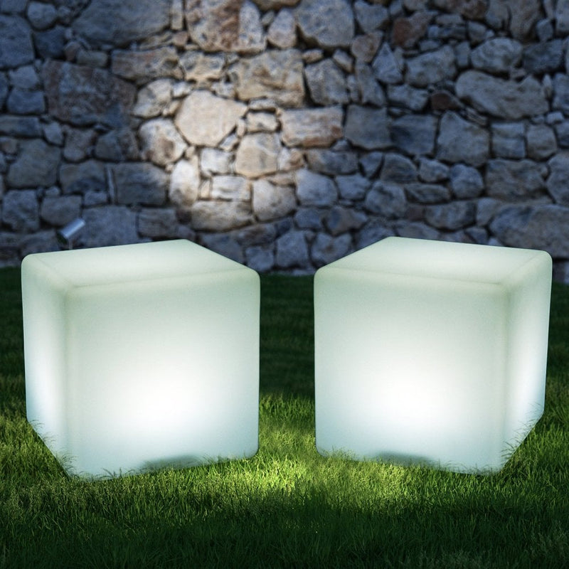 HOMCOM LED Cube Light  IP54 Waterproof, With Remote Control,16 RGB Color Changing and 4 Lighting Effects meet your need, outdoor Cordless