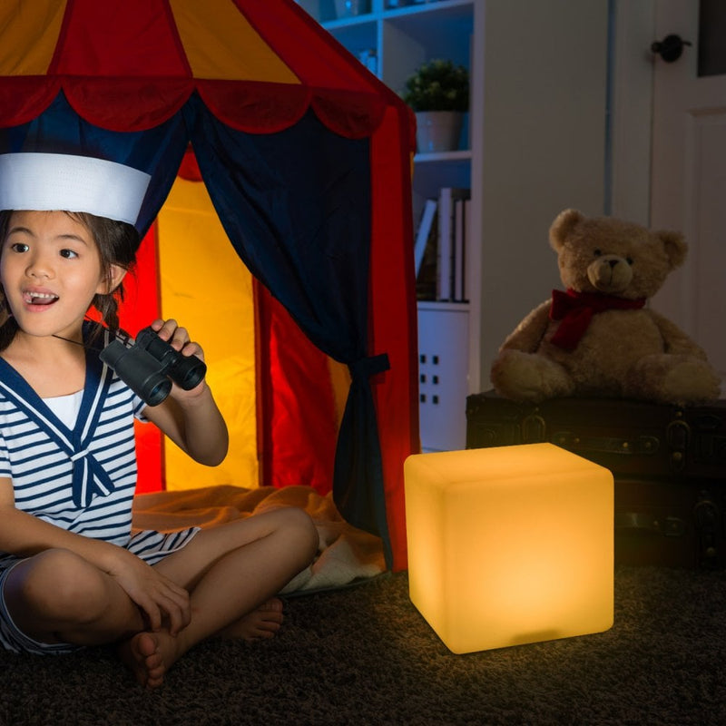 HOMCOM LED Cube Light  IP54 Waterproof, With Remote Control,16 RGB Color Changing and 4 Lighting Effects meet your need, outdoor Cordless
