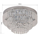 HOMCOM Round Crystal Ceiling Lamp 7 Lights Chandelier Mounted Fixture For Living Room Dining Room Hallway Modern