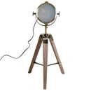 HOMCOM Floor Lamp, 33L-Wood/Bronze Colour
