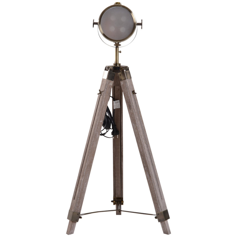 HOMCOM Tripod Floor Lamp, 65L,Wood/Bronze Colour