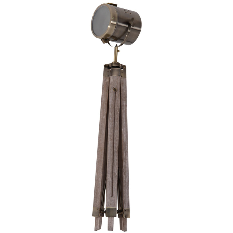 HOMCOM Tripod Floor Lamp, 65L,Wood/Bronze Colour