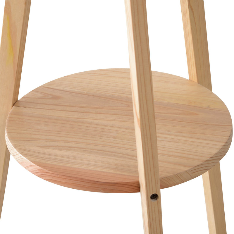 HOMCOM Floor Lamp, 154H cm-Beige/Natural Wood Colour