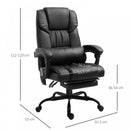 Vinsetto PU Leather Chair For Office Gaming Chair For Racing Massage Chair Electric Padded Height Angle Adjustable 5 Wheels w/Remote Comfort Masseuse Relaxation Swivel Ergonomic Black