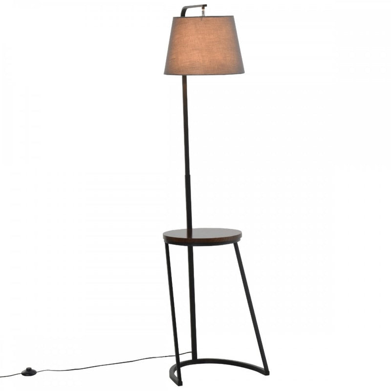 HOMCOM Steel Middle Shelf Floor Lamp Black