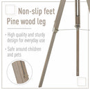 HOMCOM Pine Wood Tripod Floor Lamp Standing Lamp - Brown and Silver