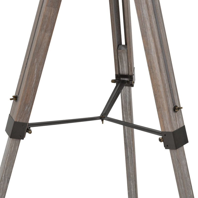 HOMCOM Pine Wood Tripod Spotlight Floor Lamp Brown/Grey