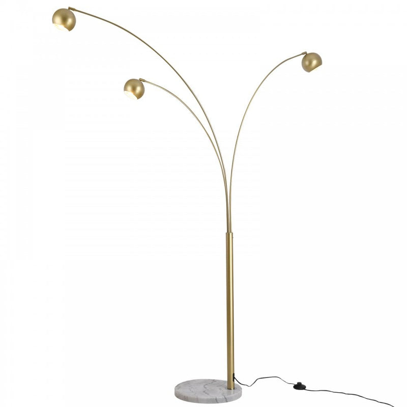 HOMCOM Steel 3-Branch Floor Lamp Gold