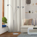 HOMCOM Steel 3-Branch Floor Lamp Silver