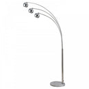 HOMCOM Steel 3-Branch Floor Lamp Silver