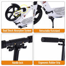 ALPINE SPIRIT White Foldable Kick Scooter, Adjustable Height, 94L x 38W x 90-105Hcm