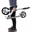 HOMCOM Teen/Adults Aluminium Folding Kick Scooter with Shock Mitigation System White