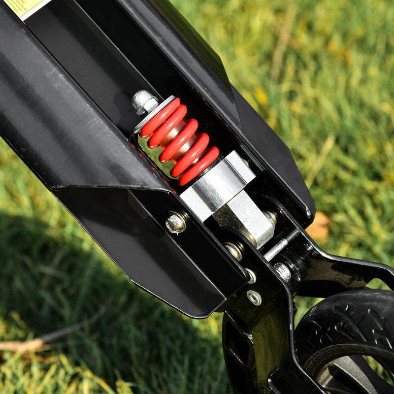 HOMCOM Kick Scooter Foldable Height Adjustable Aluminum Ride On Toy for 14+ Adult Teens with Rear Wheel Brake, Shock Mitigation System and Supported Stand Brake