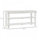 MDF Hidden Storage Slatted Shoe Rack White
