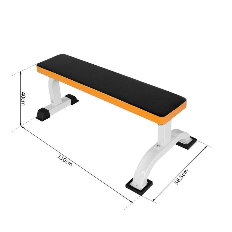 Fitness Flat Bench-Black/Orange