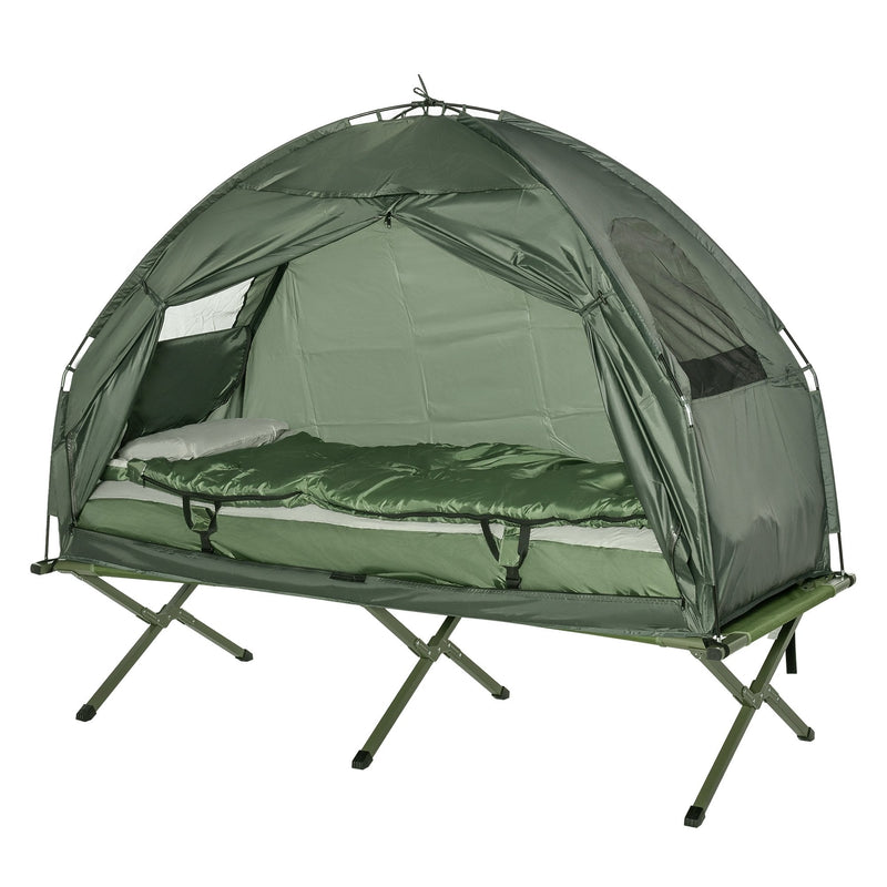 Outsunny Sleeping Bag Tent 1 person Foldable Camping Air Mattress Outd