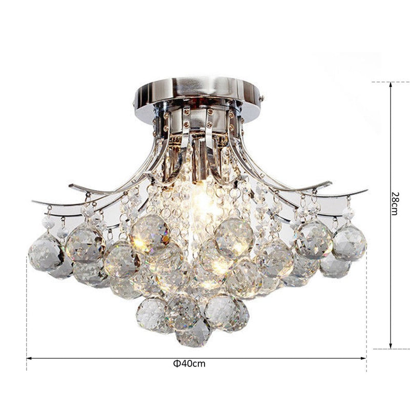 HOMCOM Crystal Ceiling Lighting Chandelier Mordern Style Pendant Light