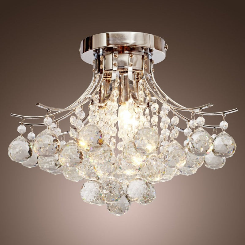 HOMCOM Crystal Ceiling Lighting Chandelier Mordern Style Pendant Light