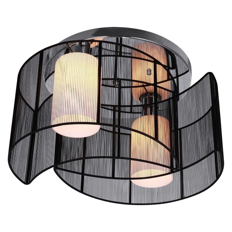 HOMCOM Chandelier  40x25H cm  Chrome/Fabric-Black