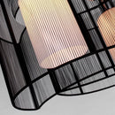 HOMCOM Chandelier  40x25H cm  Chrome/Fabric-Black