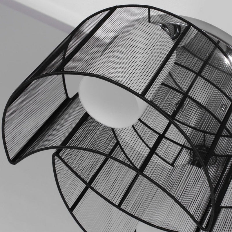 HOMCOM Chandelier  40x25H cm  Chrome/Fabric-Black