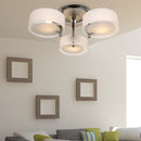 HOMCOM 3 Lights Acrylic Lamp Light Indoor Pendant Chandelier Flush Mount Office Living Room Bedroom-White
